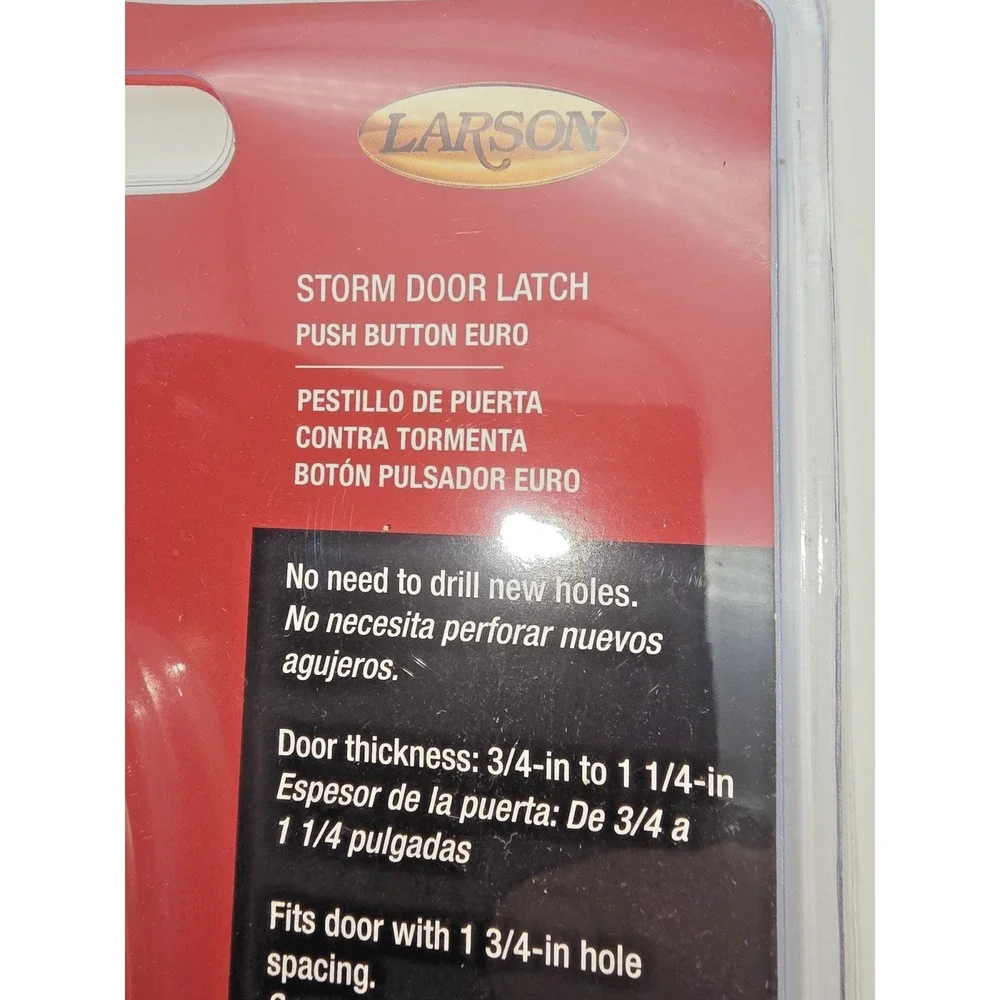 Larson Storm Door Latch Push Button EURO Fits Most Other Brands White 0923041724